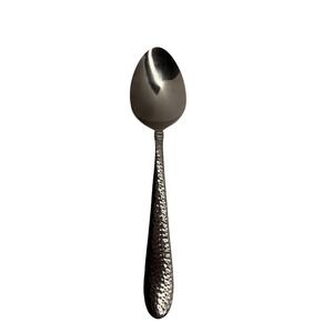Hammered Stainless Steel Teaspoon Silver Tone Flatware Textured Handle 6.25 inch